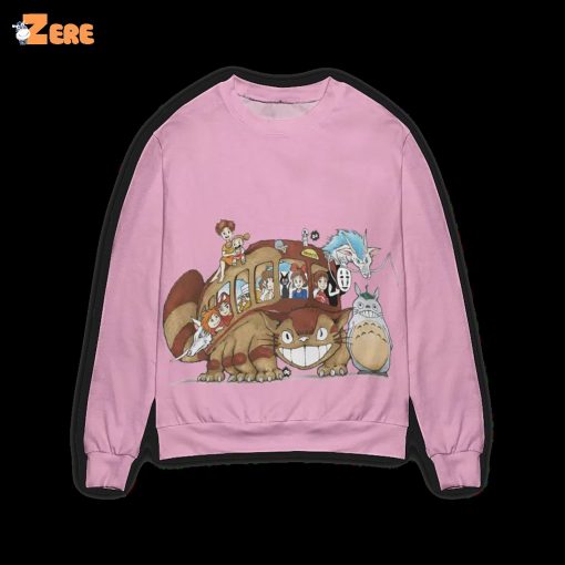 Ghibli Characters on Cat Bus Sweater