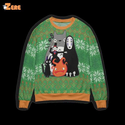 Ghibli Chibi Ugly Christmas Sweater Style