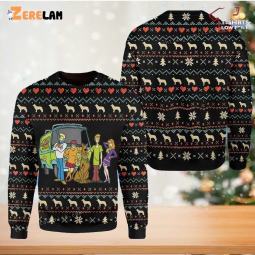 Happy Dog Scooby Doo Team Printed Christmas Ugly Sweater Party
