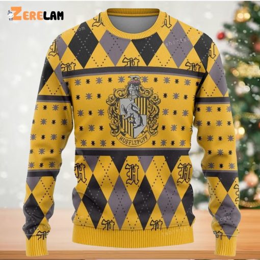 Harry Potter Hufflepuff Crest Yellow Womens Ugly Sweater