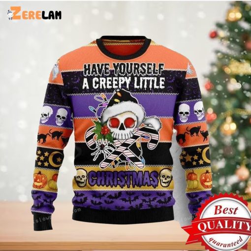 Have Yourself A Creepy Little Christmas Skull Creepy Christmas Ugly Sweater Mens