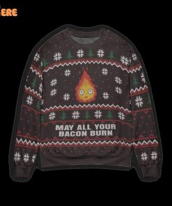 Howl's Moving Castle Calcifer Ugly Christmas Sweater 1