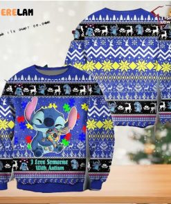 I Love Someone With Autism Stitch For Ugly Sweater Christmas Party
