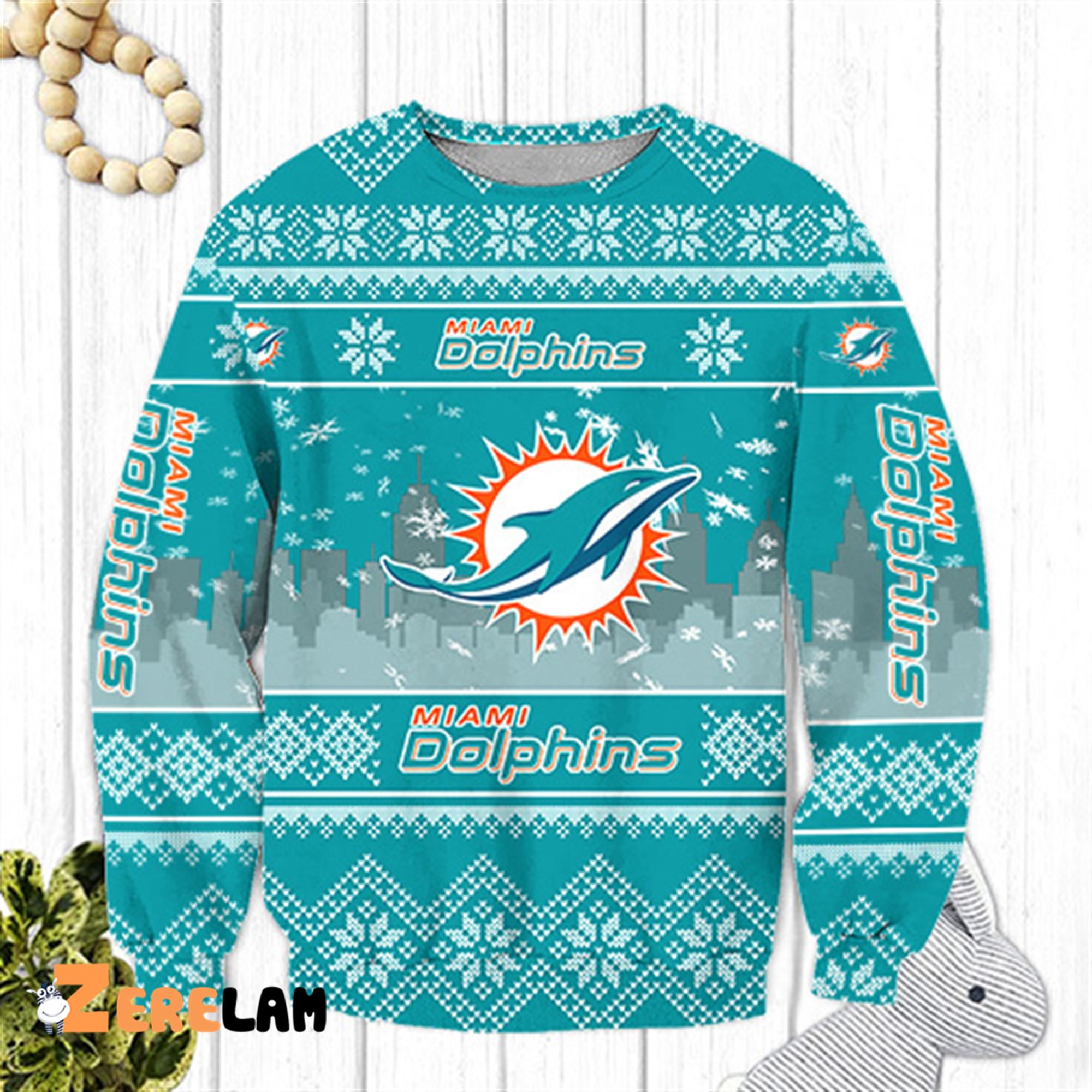 miami dolphins xmas sweater