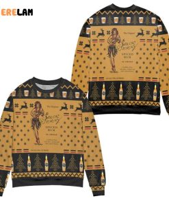 Sailor Jerry Spiced Rum Snowflake and Reindeer Ugly Christmas Sweater