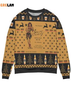 Sailor Jerry Spiced Rum Snowflake and Reindeer Ugly Christmas Sweater 2