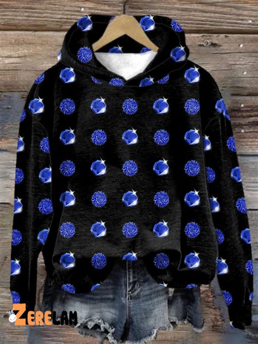 Sapphire Print Casual Hoodie