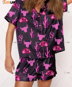 Western Cowboy Boot And Hat Print Pajama Set