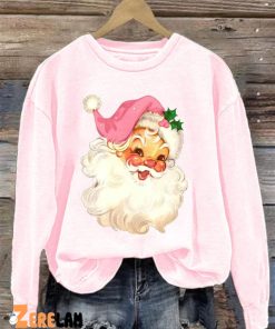 Womens Christmas Santa Claus Print Long Sleeve Sweatshirt 1