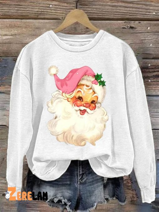 Women’s Christmas Santa Claus Print Long Sleeve Sweatshirt