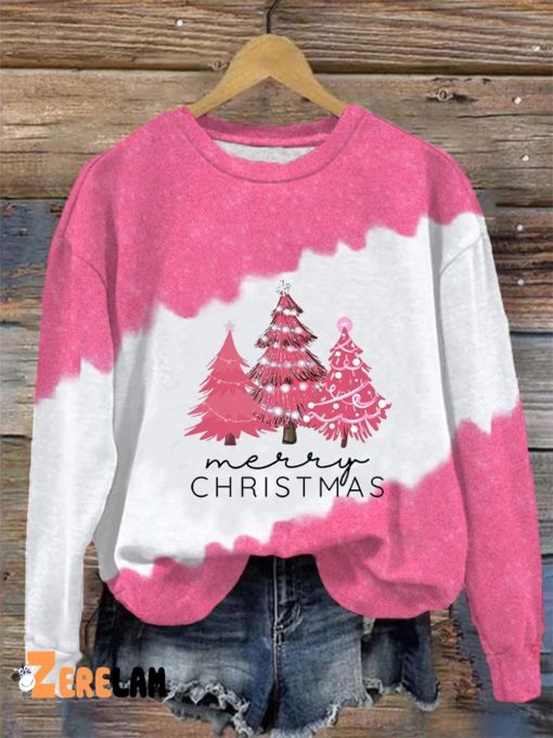 Women’s Merry Christmas Christmas Tree Print Casual Sweatshirt