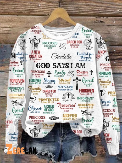 Women’s What God Says About You Print Sweatshirt