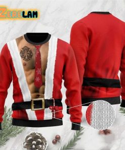 3 Packs Body With Firefighter Tattoos Christmas Ugly Sweater