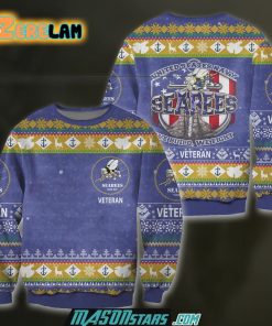 3d All Over Print Us Navy Seabees Veteran Ugly Sweater