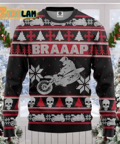 3d Braaap Dirt Gray Bike Ugly Sweater Best Gift For Christmas
