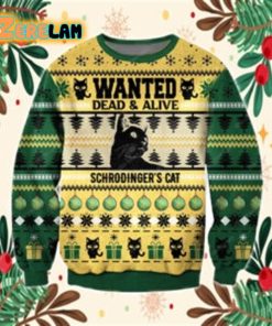 3d Printed Wanted Dead Alive Schrodingers Cat Ugly Sweater Christmas