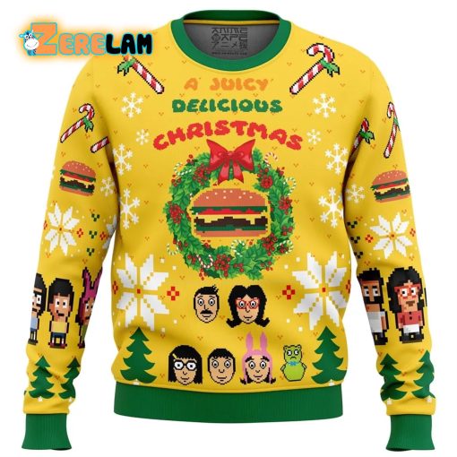 A Juicy Delicious Christmas Bobs Burgers Christmas Ugly Sweater