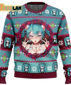 Ahegao Hatsune Miku Christmas Ugly Sweater