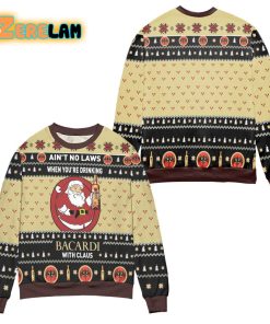 Aint No Laws When Youre Drinking Bacardi With Claus Christmas Ugly Sweater