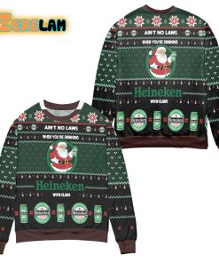 Aint No Laws When Youre Drinking Heineken With Claus Christmas Ugly Sweater