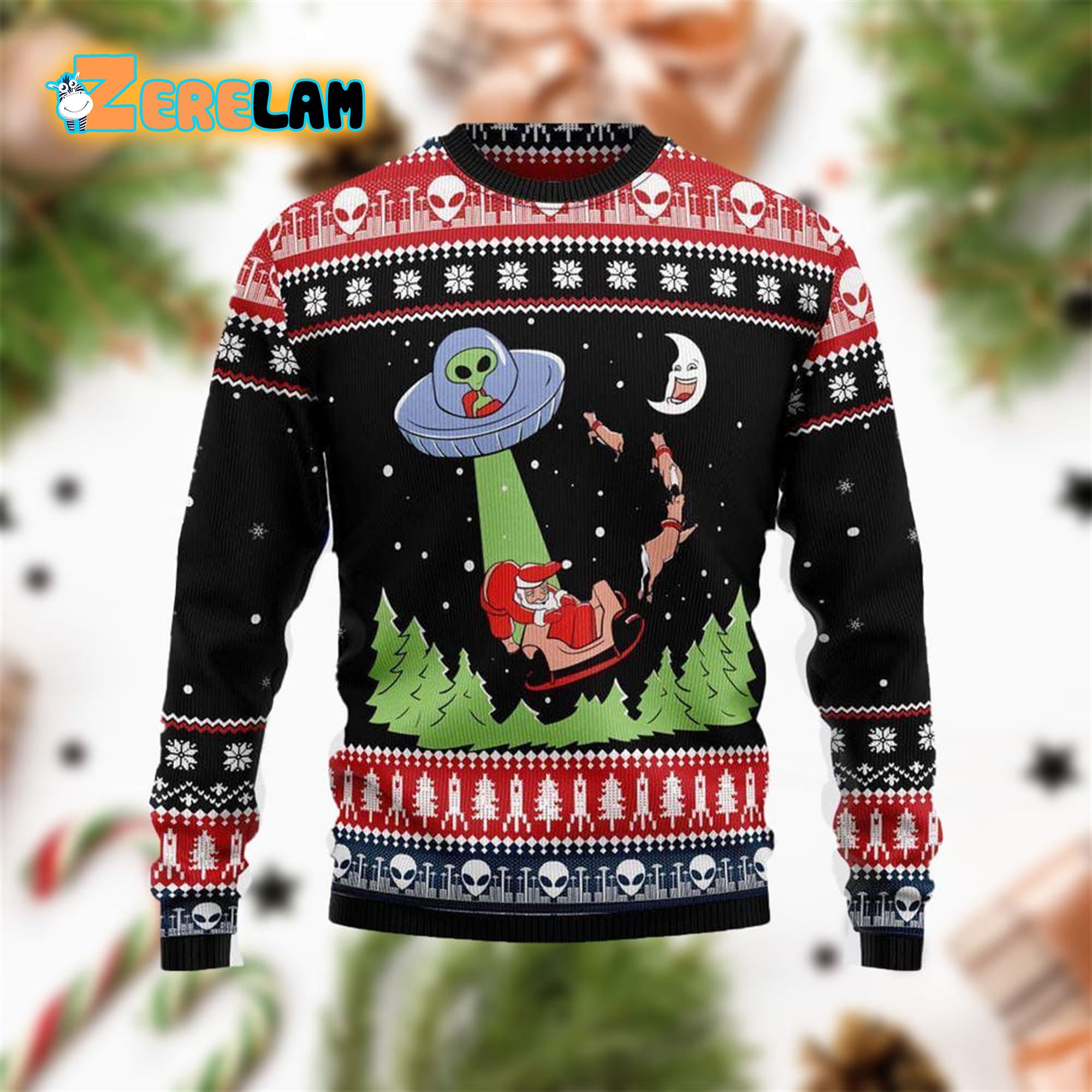 Alien Christmas T1611 Ugly Sweater Christmas - Zerelam