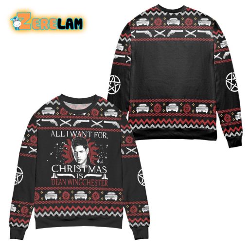 All I Want For Christmas Is Dean Winchester Supernatural Christmas Ugly Sweater