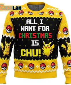 All I Want Picachu Pokemon Christmas Ugly Sweater