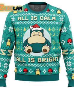 All Is Calm All Bright Snorlax Pokemon Ugly Sweater
