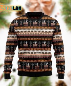 Alpaca Pattern Brown Funny Ugly Sweater For Men And Women