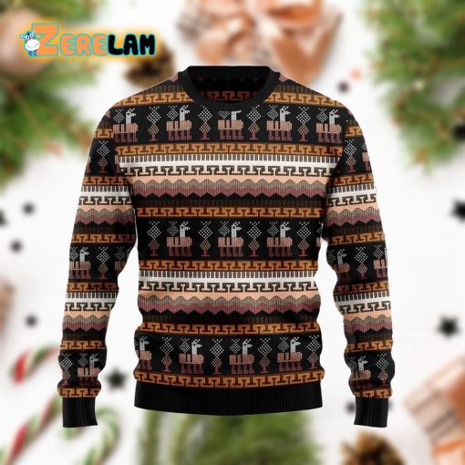 Alpaca Pattern Brown Funny Ugly Sweater For Men And Women