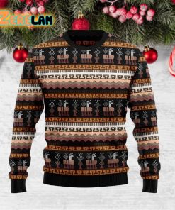 Alpaca Pattern Brown Ugly Sweater For Men And Women