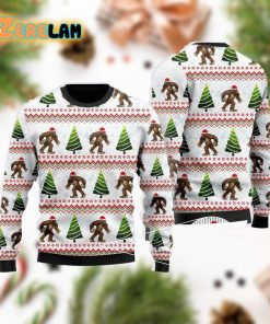 Amazing Bigfoot Tree Ugly Sweater Christmas
