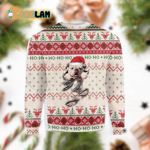American Bulldog Scratch Ugly Sweater Christmas