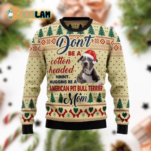 American Pit Bull Terrier Mom Ugly Sweater Christmas