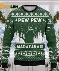 Animal Cat Pew Pew Madafakas Ugly Sweater Christmas