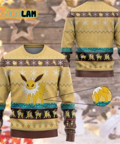 Pokemon Jolteon Custom Imitation Knitted Sweatshirt Ugly Sweater