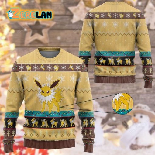 Pokemon Jolteon Custom Imitation Knitted Sweatshirt Ugly Sweater
