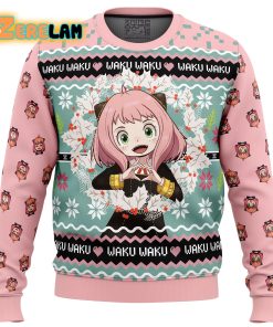 Anya Forger Waku Waku Spy X Family Ugly Christmas Sweater