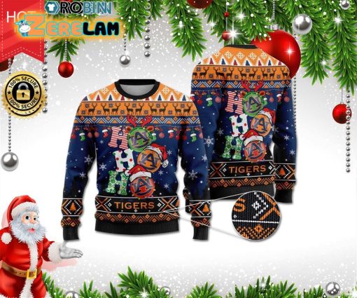 Auburn Tigers Ho Ho Ho 3d Print Christmas Wool Ugly Sweater