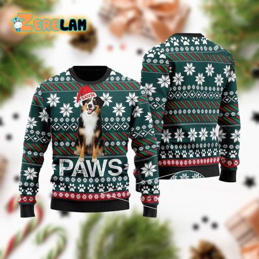 Australian Shepherd Santa Printed Christmas Ugly Sweater