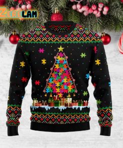 Autism Pattern Christmas Tree Ugly Christmas Sweater