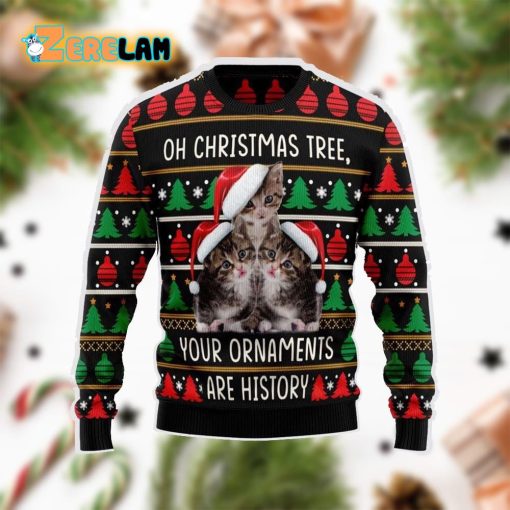 Awesome Cat Funny Family Ugly Sweater Christmas