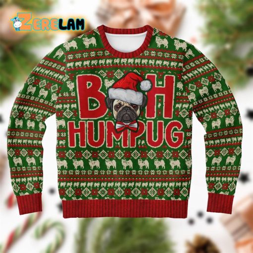 Bah Humpug Pug Christmas Ugly Sweater