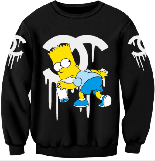 Bart Simpsons Graffiti 3d Ugly Sweater