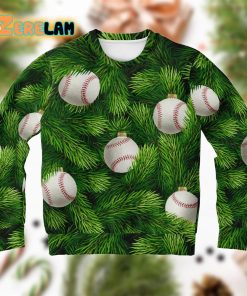 Baseball Tree Christmas Ugly Sweater