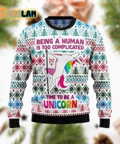 Be A Unicorn Ugly Sweater Christmas