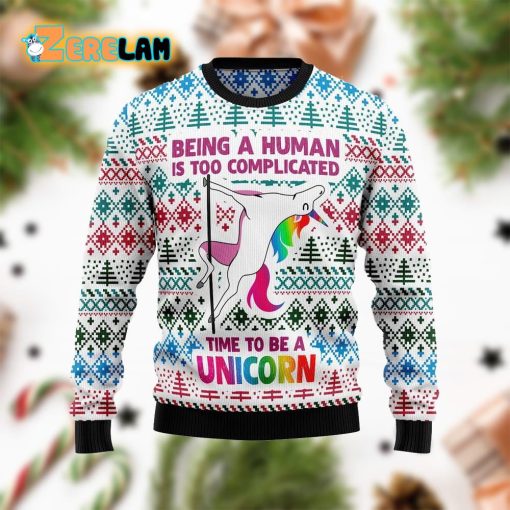 Be A Unicorn Ugly Sweater Christmas