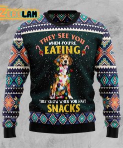Beagle Snack Ugly Sweater Christmas