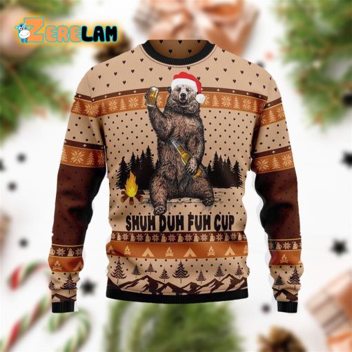 Bear Camping Christmas Ugly Sweater Christmas