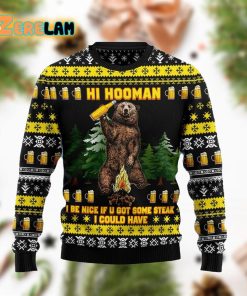 Bear Hi Hooman Christmas Funny Yellow Ugly Sweater